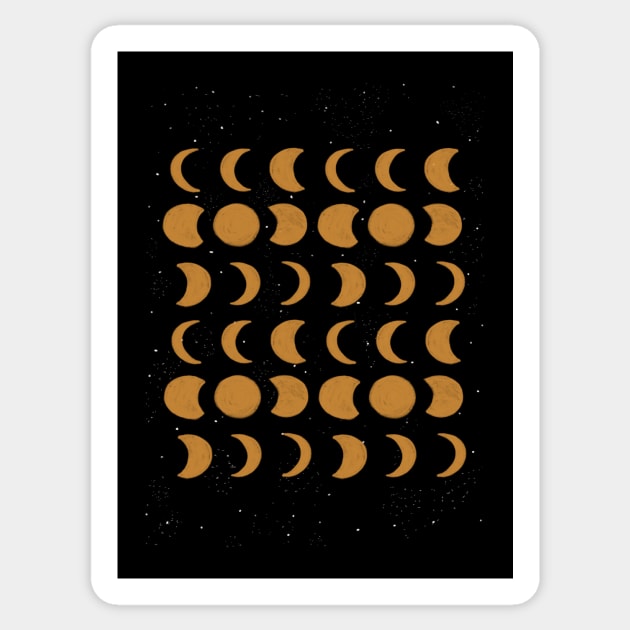 Phases Of the Moon Sticker by Shreyasi